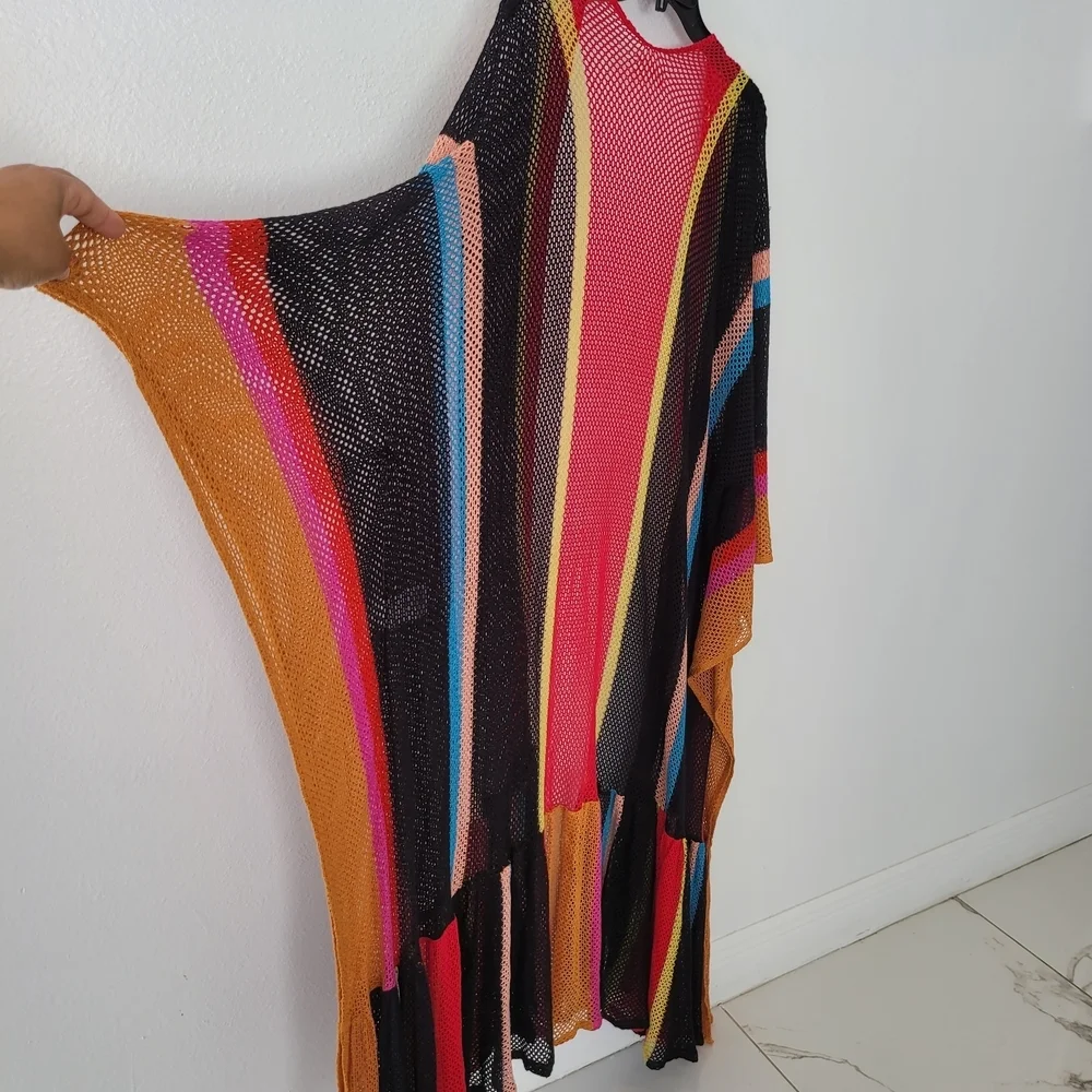 Free People sea vista striped maxi duster - pink One Size Cotton 100%